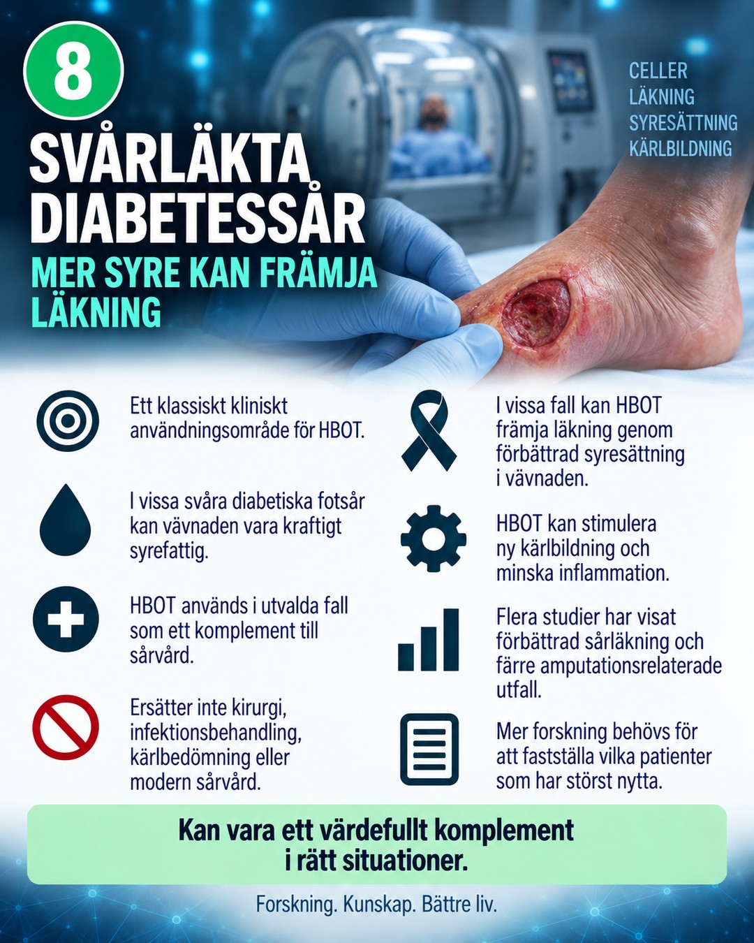 Det här är ett område där HBOT har en lång klinisk historia.