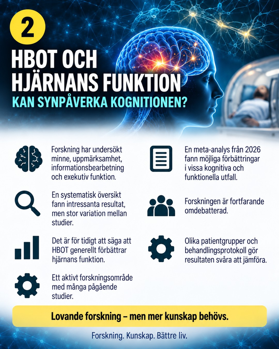Vad händer i hjärnan när kroppen exponeras för hyperbariskt syre?